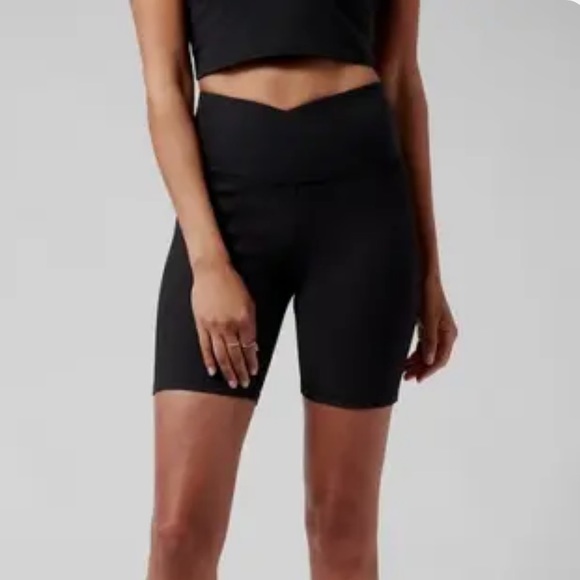 Athleta Shorts Athleta Elation Rib 7 Crossover Biker Shorts Poshmark
